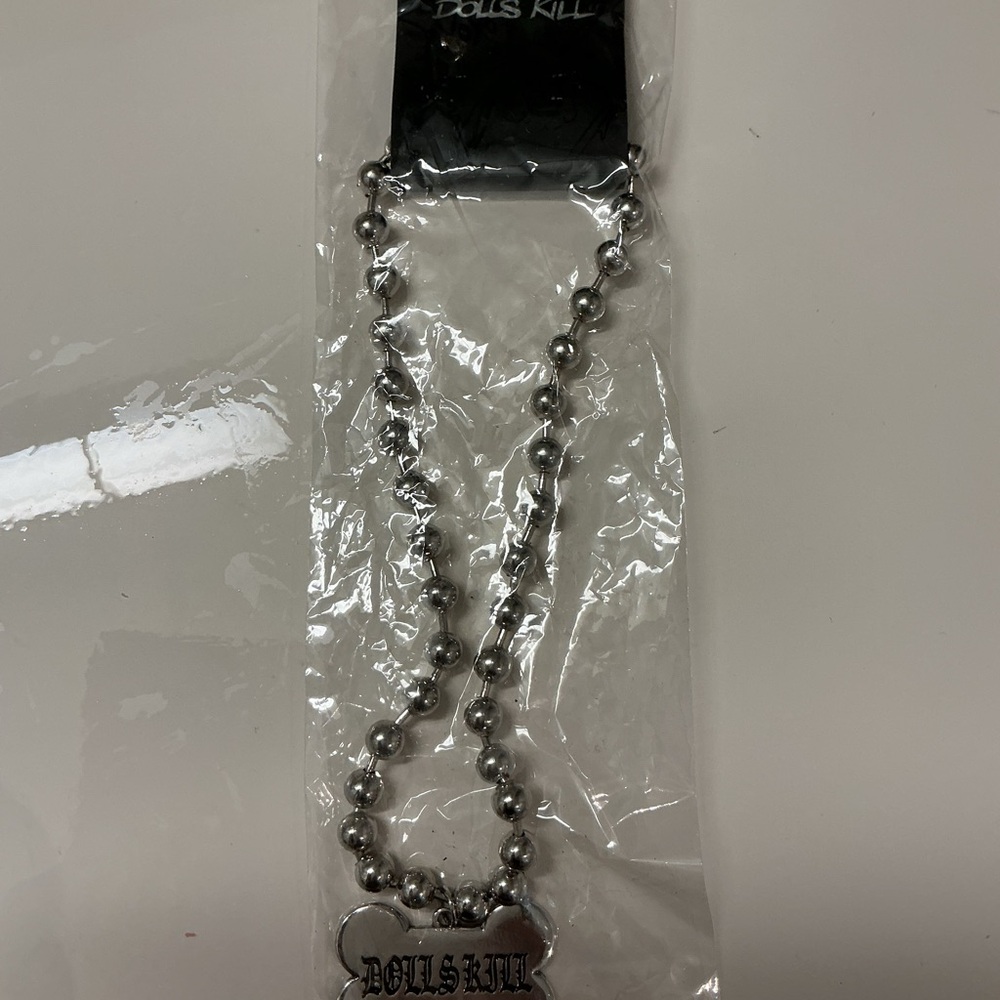 Dolls Kill Metallic Beaded Necklace - Picture 1 of 2